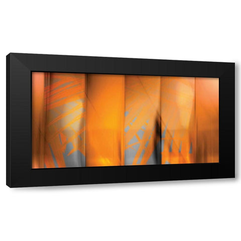 Tangerine on Grey Black Modern Wood Framed Art Print by PI Studio