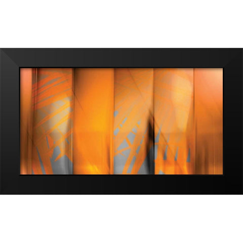 Tangerine on Grey Black Modern Wood Framed Art Print by PI Studio