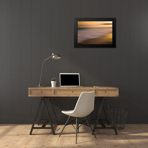 Brilliant Black Modern Wood Framed Art Print by PI Studio