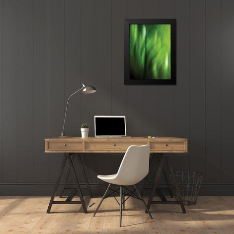 Organic V Black Modern Wood Framed Art Print by PI Studio
