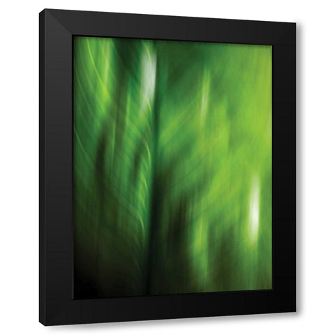 Organic V Black Modern Wood Framed Art Print with Double Matting by PI Studio