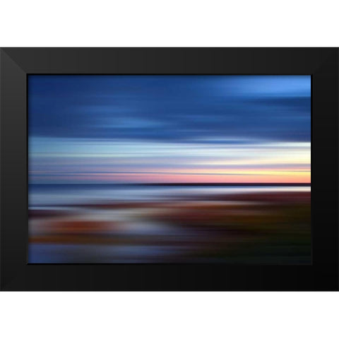 Blue on the Horizon Black Modern Wood Framed Art Print by PI Studio