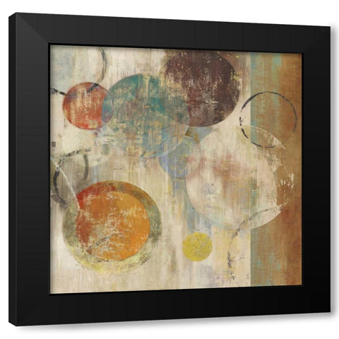 Bubbles Black Modern Wood Framed Art Print with Double Matting by PI Studio
