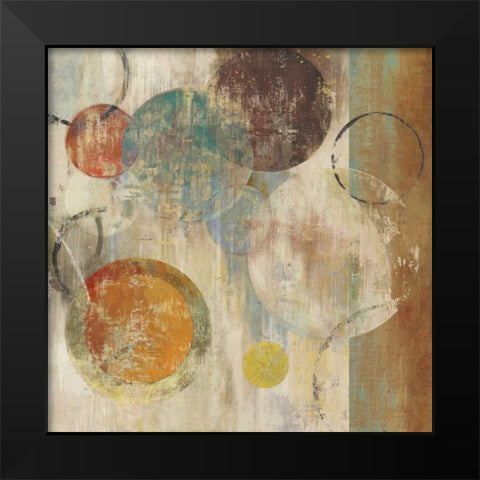 Bubbles Black Modern Wood Framed Art Print by PI Studio