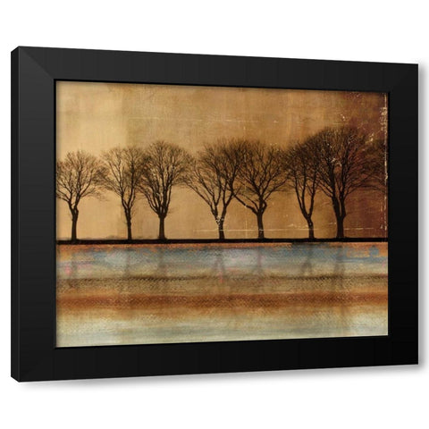 In a Row Black Modern Wood Framed Art Print by PI Studio