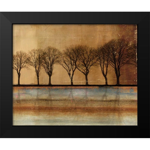 In a Row Black Modern Wood Framed Art Print by PI Studio