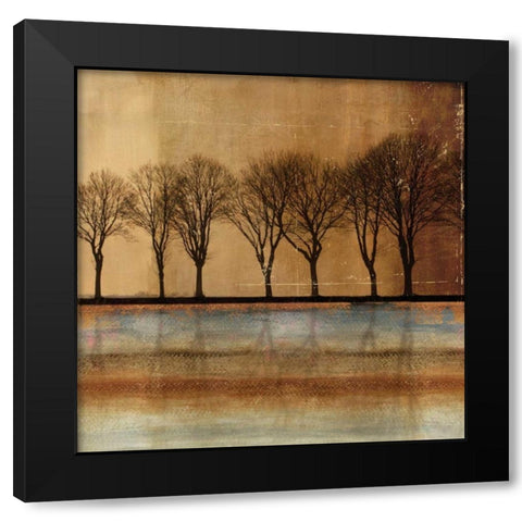 In A Row Black Modern Wood Framed Art Print by PI Studio