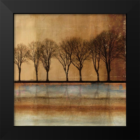 In A Row Black Modern Wood Framed Art Print by PI Studio