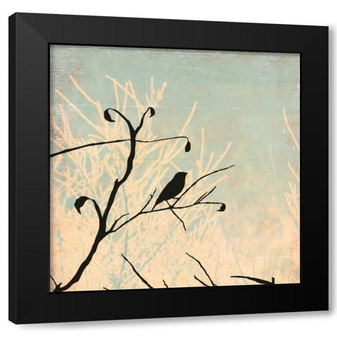 Sitting Black Modern Wood Framed Art Print with Double Matting by PI Studio