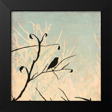 Sitting Black Modern Wood Framed Art Print by PI Studio