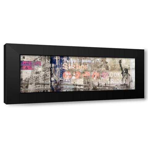 New York Black Modern Wood Framed Art Print with Double Matting by PI Studio