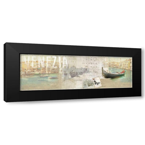 Venezia Black Modern Wood Framed Art Print with Double Matting by PI Studio