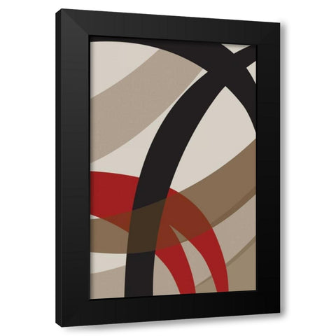 Loose I Black Modern Wood Framed Art Print with Double Matting by PI Studio