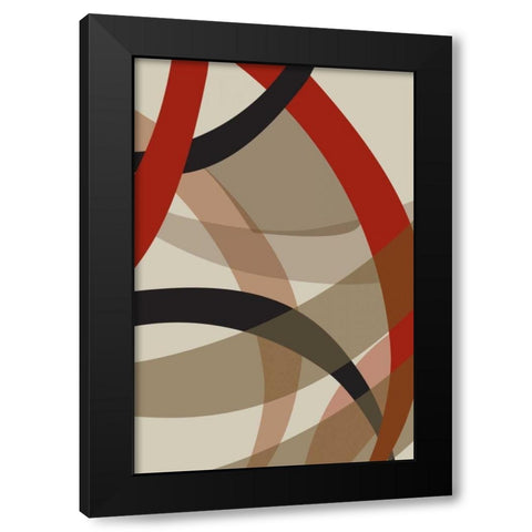 Loose II Black Modern Wood Framed Art Print with Double Matting by PI Studio