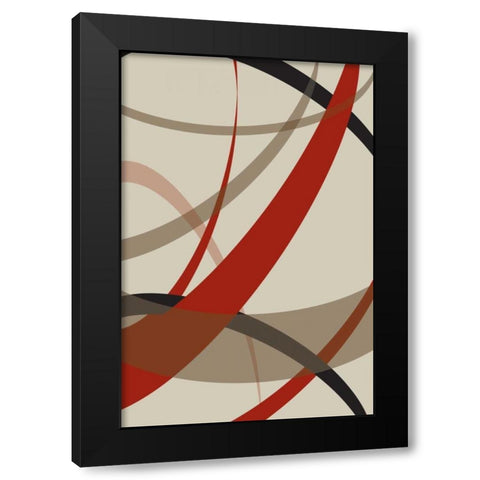 Loose III Black Modern Wood Framed Art Print with Double Matting by PI Studio