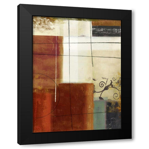 Interlocked II Black Modern Wood Framed Art Print with Double Matting by PI Studio