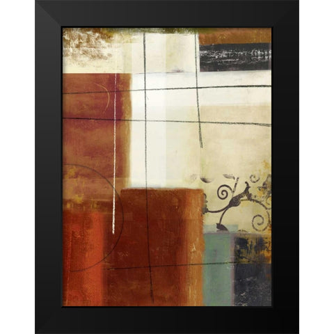 Interlocked II Black Modern Wood Framed Art Print by PI Studio