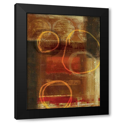 Interlocked III Black Modern Wood Framed Art Print with Double Matting by PI Studio