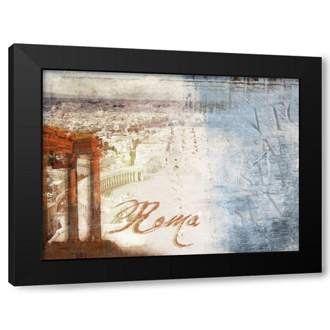 Roma Black Modern Wood Framed Art Print with Double Matting by PI Studio