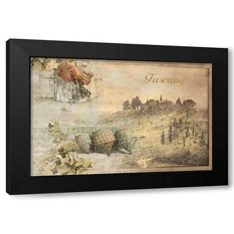 Tuscany Black Modern Wood Framed Art Print with Double Matting by PI Studio