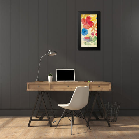 Field Floral I Black Modern Wood Framed Art Print by PI Studio