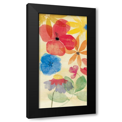 Field Floral I Black Modern Wood Framed Art Print with Double Matting by PI Studio