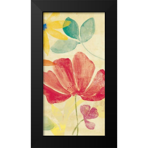 Field Floral II Black Modern Wood Framed Art Print by PI Studio