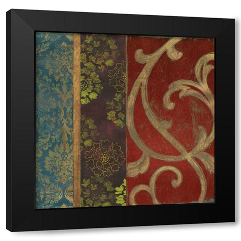 Embroidered I Black Modern Wood Framed Art Print with Double Matting by PI Studio