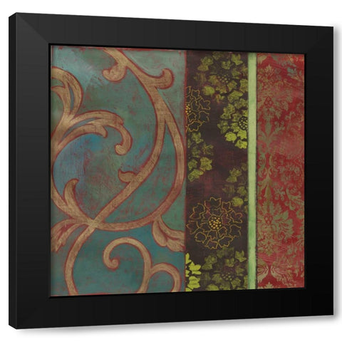 Embroidered II Black Modern Wood Framed Art Print with Double Matting by PI Studio