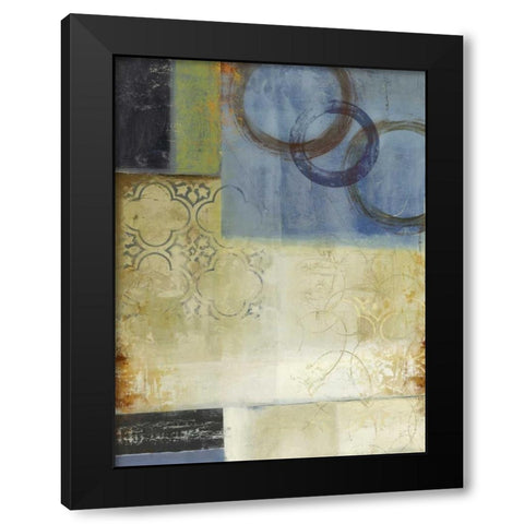 Composition in Blue I Black Modern Wood Framed Art Print with Double Matting by PI Studio
