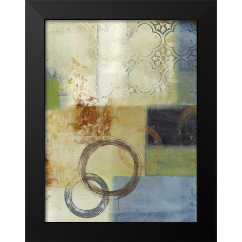 Composition in Blue II Black Modern Wood Framed Art Print by PI Studio