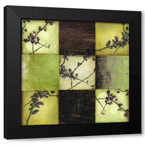 Tendrils Black Modern Wood Framed Art Print with Double Matting by PI Studio