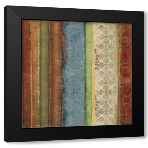 Autumn Pattern Black Modern Wood Framed Art Print with Double Matting by PI Studio