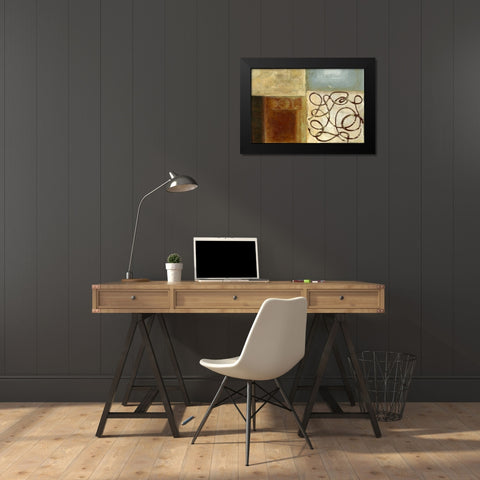 Bits and Pieces Black Modern Wood Framed Art Print by PI Studio