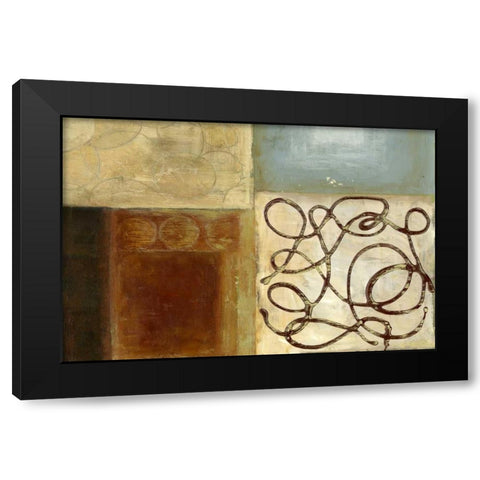 Bits and Pieces Black Modern Wood Framed Art Print with Double Matting by PI Studio