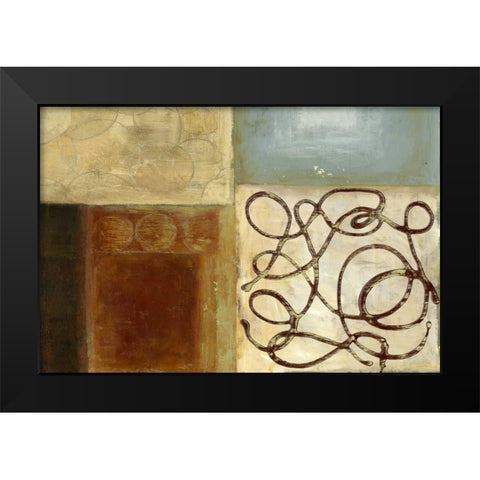 Bits and Pieces Black Modern Wood Framed Art Print by PI Studio