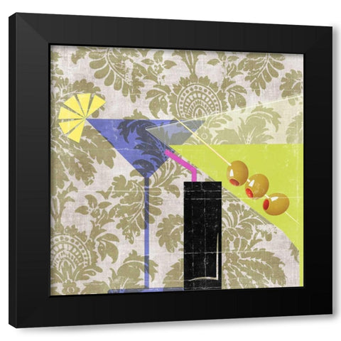 Cocktail I  Black Modern Wood Framed Art Print with Double Matting by PI Studio