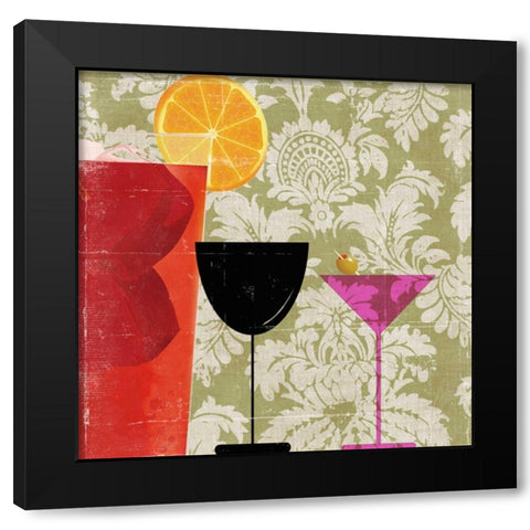 Cocktail II Black Modern Wood Framed Art Print by PI Studio
