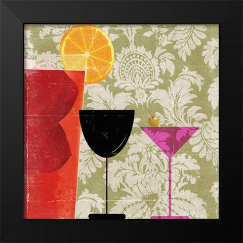 Cocktail II Black Modern Wood Framed Art Print by PI Studio