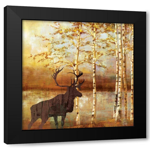 Walking Face Black Modern Wood Framed Art Print with Double Matting by PI Studio