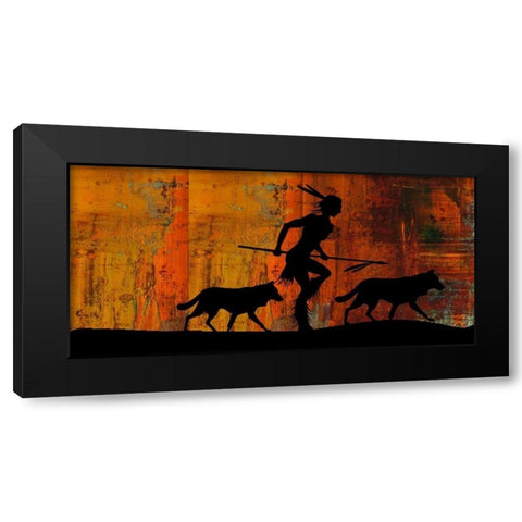 Narrow Fire Black Modern Wood Framed Art Print with Double Matting by PI Studio