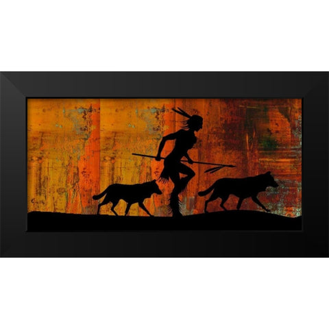 Narrow Fire Black Modern Wood Framed Art Print by PI Studio