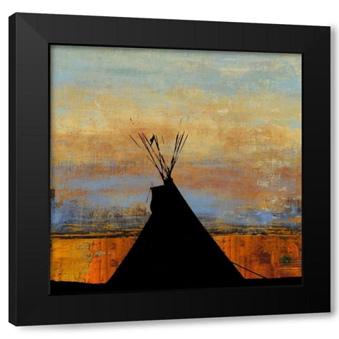 Sharp Mountain Black Modern Wood Framed Art Print with Double Matting by PI Studio