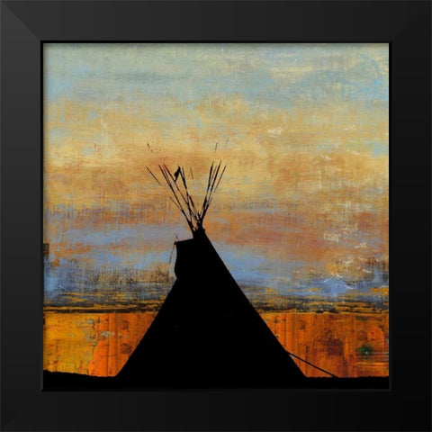 Sharp Mountain Black Modern Wood Framed Art Print by PI Studio