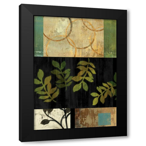 Leaves of Green I Black Modern Wood Framed Art Print with Double Matting by PI Studio