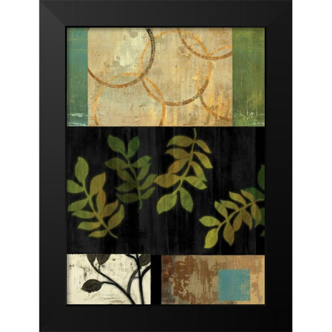 Leaves of Green I Black Modern Wood Framed Art Print by PI Studio