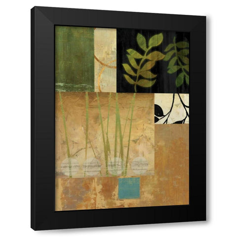 Leaves of Green II Black Modern Wood Framed Art Print with Double Matting by PI Studio