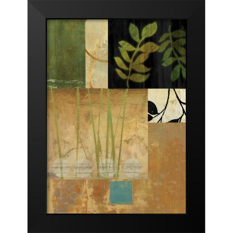 Leaves of Green II Black Modern Wood Framed Art Print by PI Studio