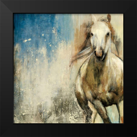 Horses I Black Modern Wood Framed Art Print by PI Studio