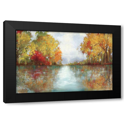 Forest Reflection Black Modern Wood Framed Art Print with Double Matting by PI Studio